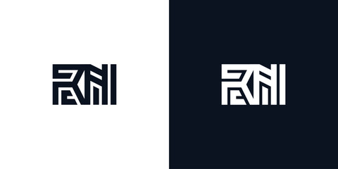 Minimal creative initial letters RN logo