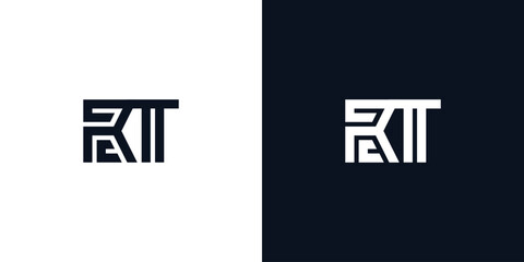 Minimal creative initial letters RT logo