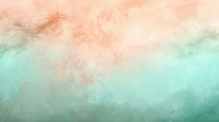 Obraz premium Pastel Abstract Texture, Gradient Background In Peach And Teal, Watercolor Effect, Soft Colors