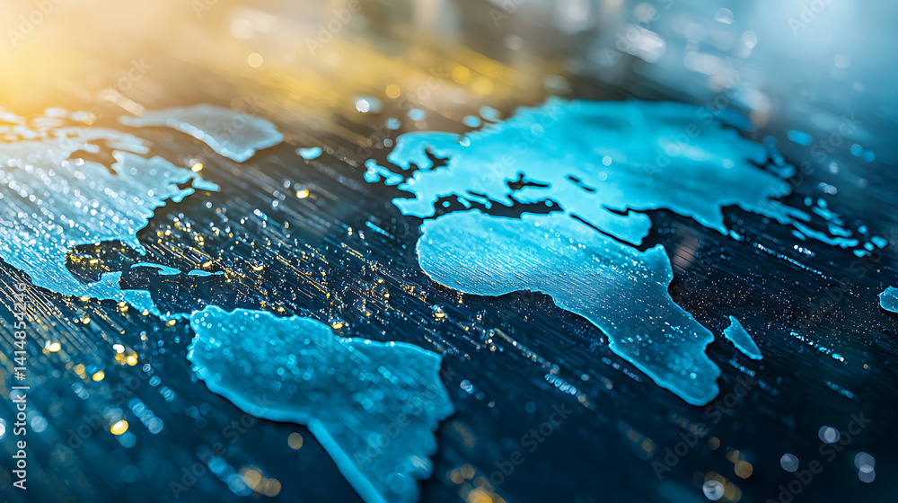 Poster global map visualization digital world infographic design modern environment aerial perspective data