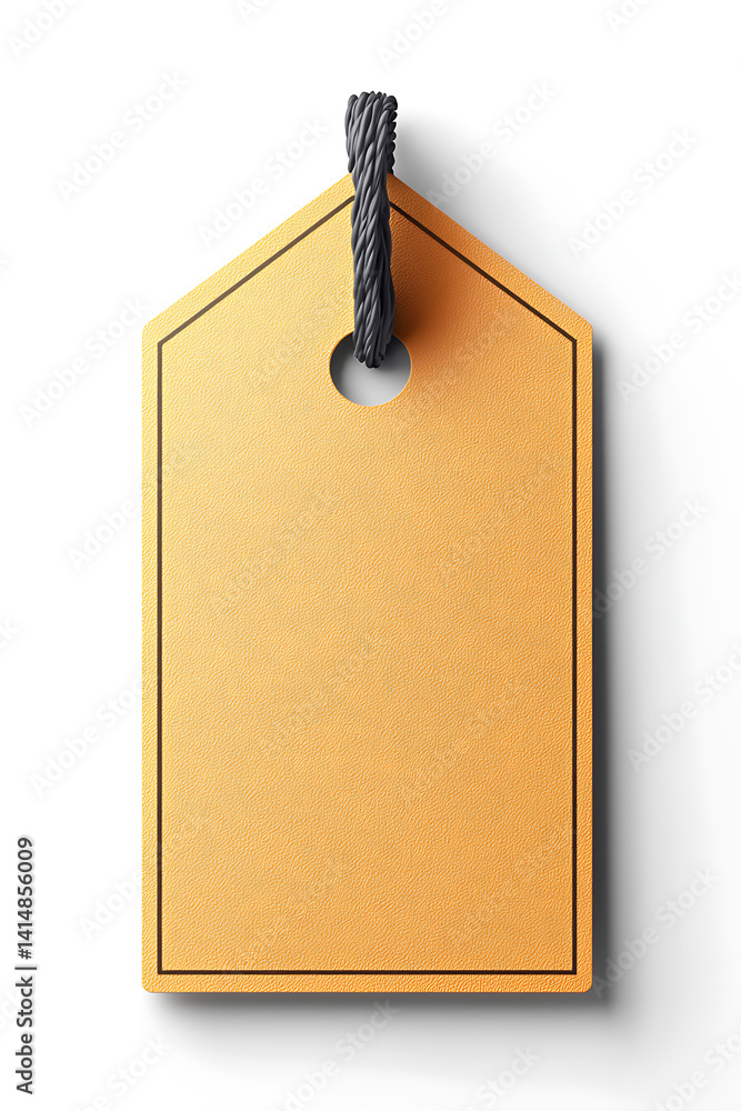 Poster creative blank orange tag design studio setting image minimalist environment close-up perspective br