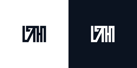 Obraz premium Minimal creative initial letters DH logo.