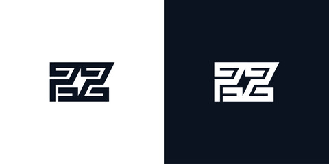 Minimal creative initial letters PZ logo