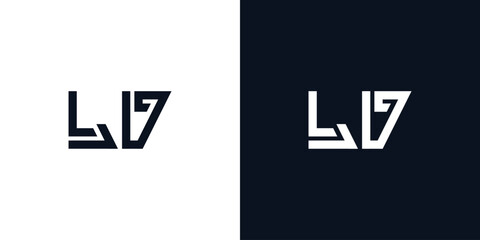Minimal creative initial letters LD logo.