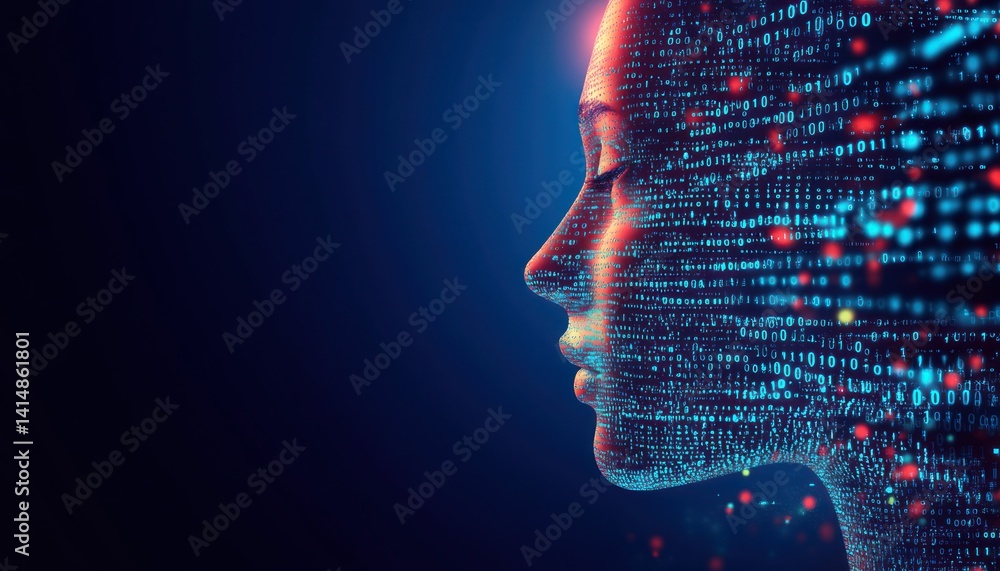 Poster digital identity: conceptual visualization of artificial intelligence and digital data
