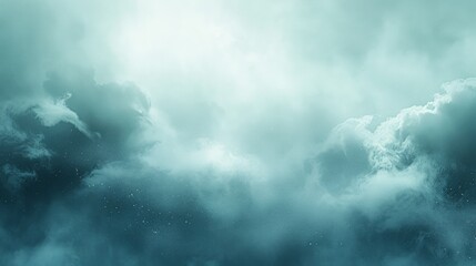 Obraz premium Abstract Cloudscape Backdrop: Teal Sky With Dreamy Clouds, Nebula Texture, Fantasy Background, Serene Celestial Scene
