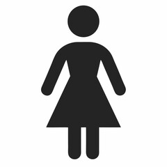 Female Toilet Symbol silhouette icon on white background