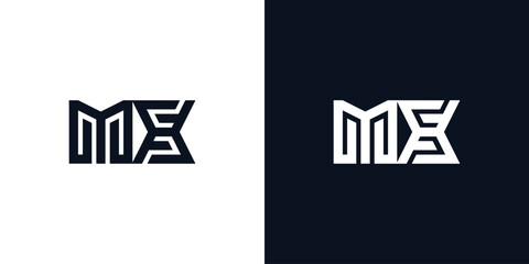 Minimal creative initial letters MX logo