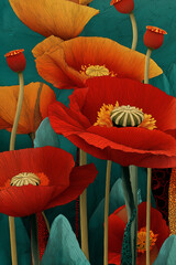 Abstract Poppies