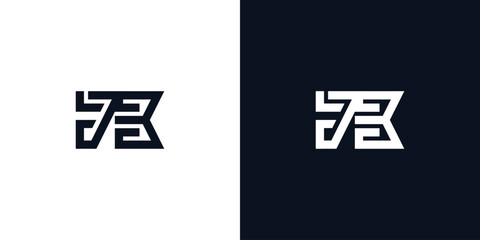 Minimal creative initial letters JB logo.