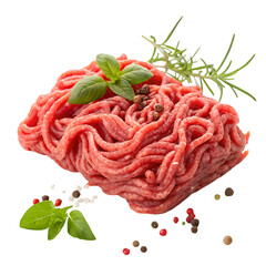 Fresh raw minced meat isolated on white background
