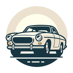 Vintage sports car vector and illustration with classic design.