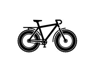 Fototapeta premium Sports bicycle or racing bike vector in black color with white background. Mountain cycle or bike icon.