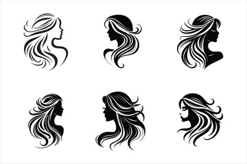Obraz premium Modern Woman Hair Style Graphic for Salon Branding 