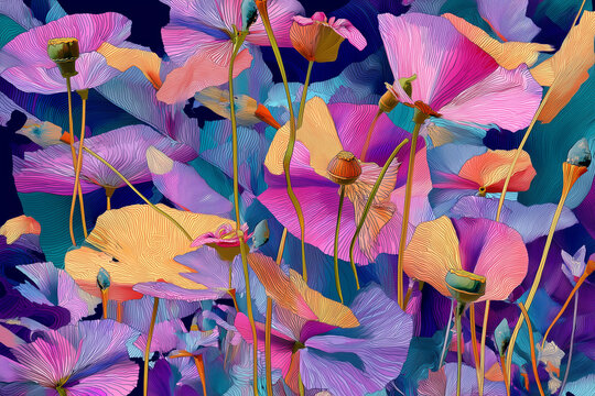 Abstract Poppies