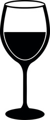 glass of wine on black background