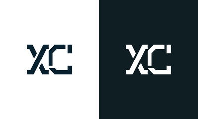 Creative minimal abstract letter XC logo.
