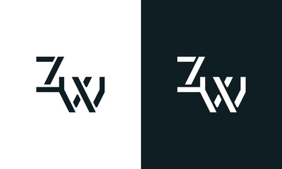 Obraz premium Creative minimal abstract letter ZW logo.