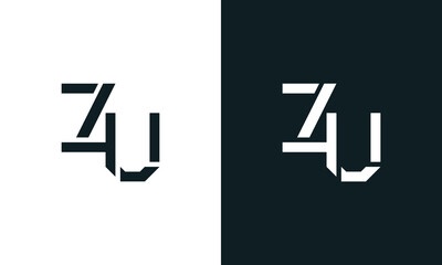 Obraz premium Creative minimal abstract letter ZU logo.