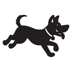 Dog Silhouette Running Vector Illustration of a Dog in Motion