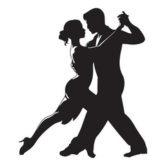 Couple Dancing Tango Vector Illustration of a Tango Dance
