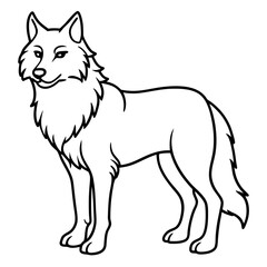 Geometric Wolf Line Drawing