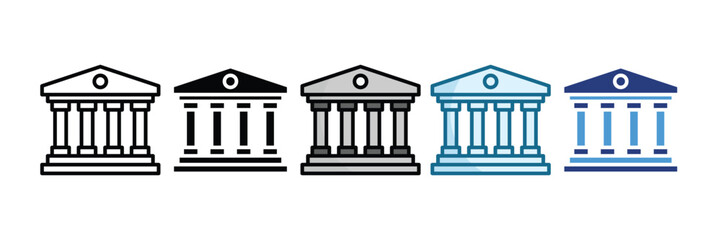 Obraz premium City Hall Icon Set Multiple Style Collection