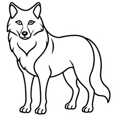 Geometric Wolf Line Drawing