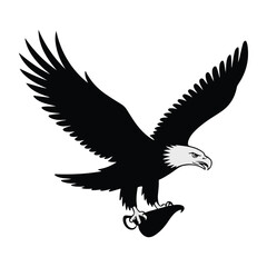Fototapeta premium Flying Eagle Silhouette - Vector Illustration