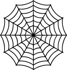 Intricate Spider Web Line Art Vector – Minimal Halloween Cobweb Design