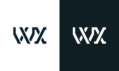 Obraz premium Creative minimal abstract letter WX logo.