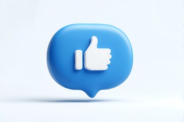 Obraz premium Blue like button social media icon