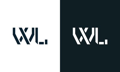 Obraz premium Creative minimal abstract letter WL logo.