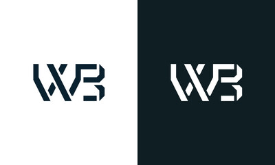 Obraz premium Creative minimal abstract letter WB logo.