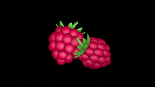Cartoon raspberry icon on alpha