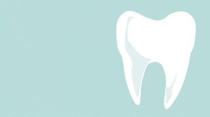 Single White Tooth on Teal Background - Dental Health Icon