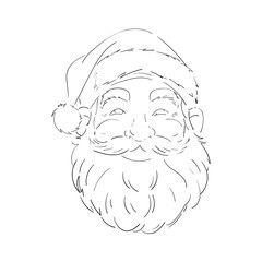 Vector drawing of Santa Claus outline. Christmas illustration vector.
