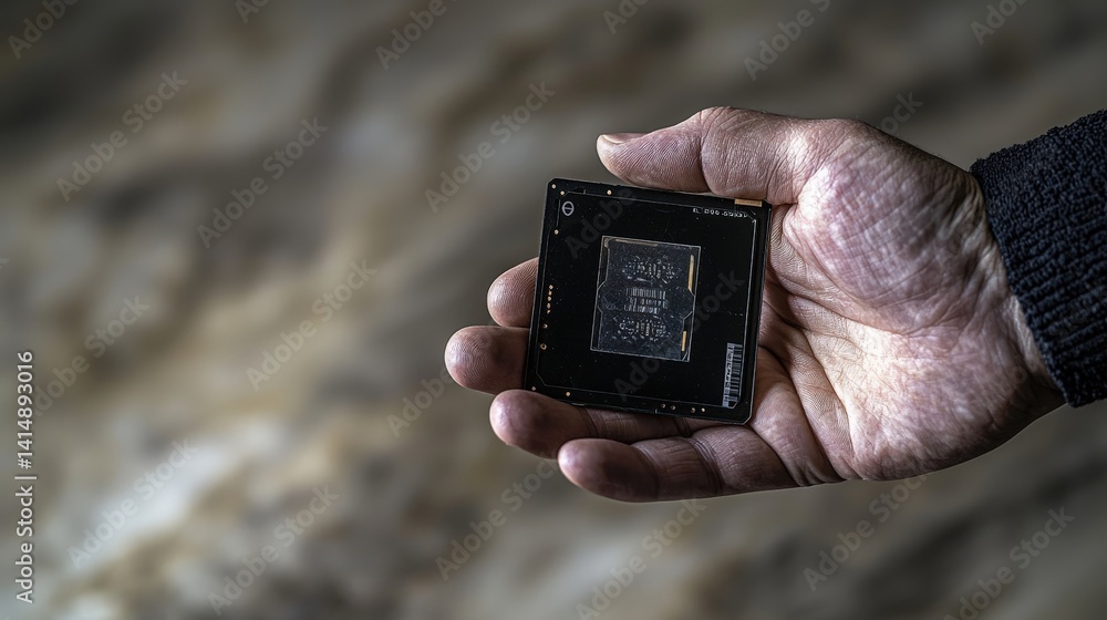 Leinwandbilder Technological advancement in computing new chip innovation laboratory image capture close-up future impact