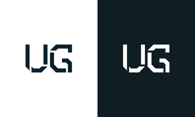 Fototapeta premium Creative minimal abstract letter UG logo.