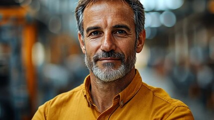 Confident Mature Man in Factory Setting