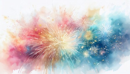 Fototapeta premium creative abstract colorful fireworks and sparklers wallpaper on black background, graphic resource