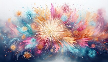 Fototapeta premium creative abstract colorful fireworks and sparklers wallpaper on black background, graphic resource
