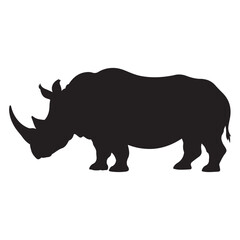Rhinoceros Silhouette - Wild Animal Vector Illustration