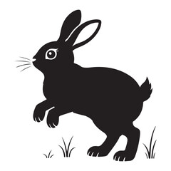 Leaping Rabbit Silhouette Wildlife Vector Art