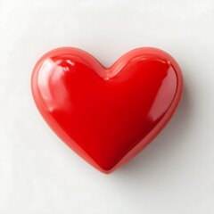 3d Shiny red heart shape centered 
