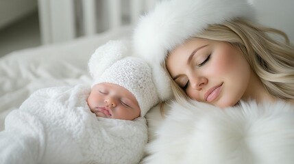 Obraz premium Peaceful woman sleeping serene restful sleep relaxation wellness bedroom comfort