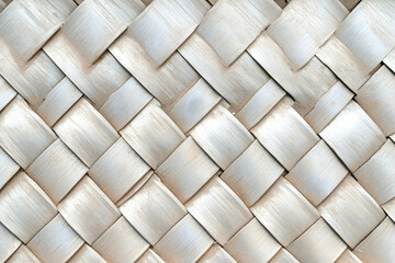 Interwoven light beige natural fiber texture background