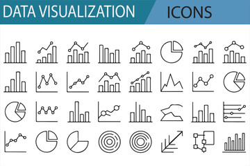 Vector Icons for Data Visualization: Bar, Line, and Pie Charts