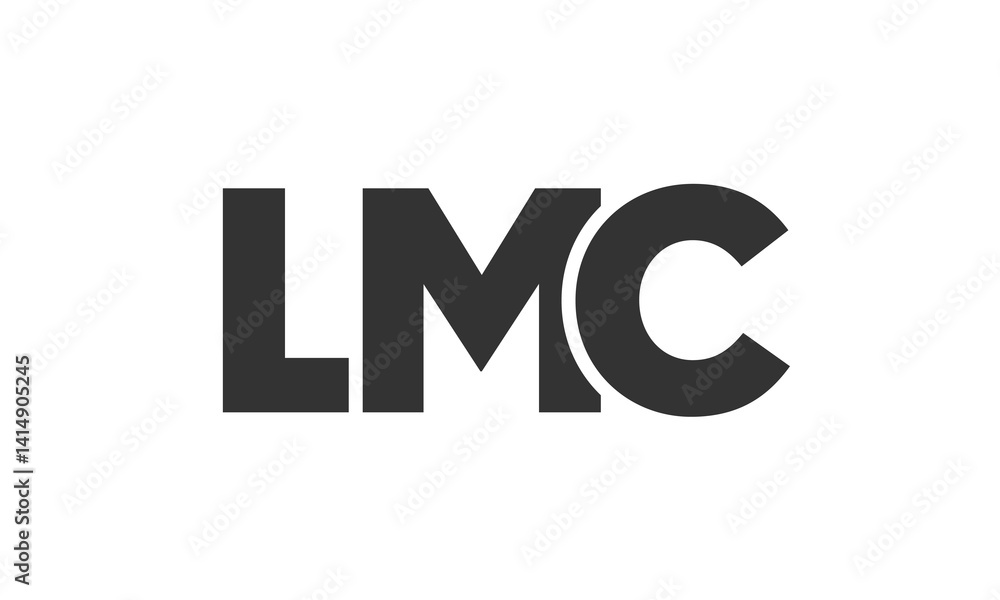Fototapete lmc logo design template with strong and modern bold text. initial based vector logotype featuring s