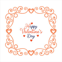 Obraz premium Valentine Hearts Decorative Frame Border Vector.